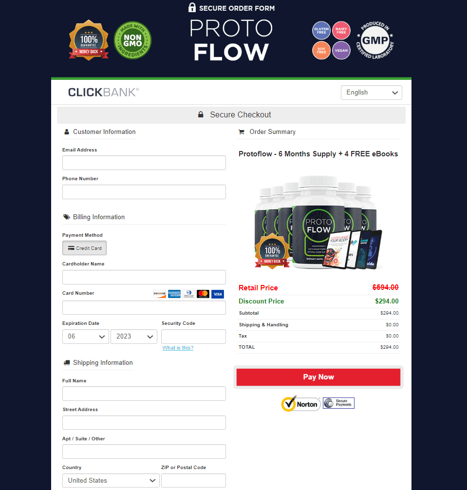 protoflow order page